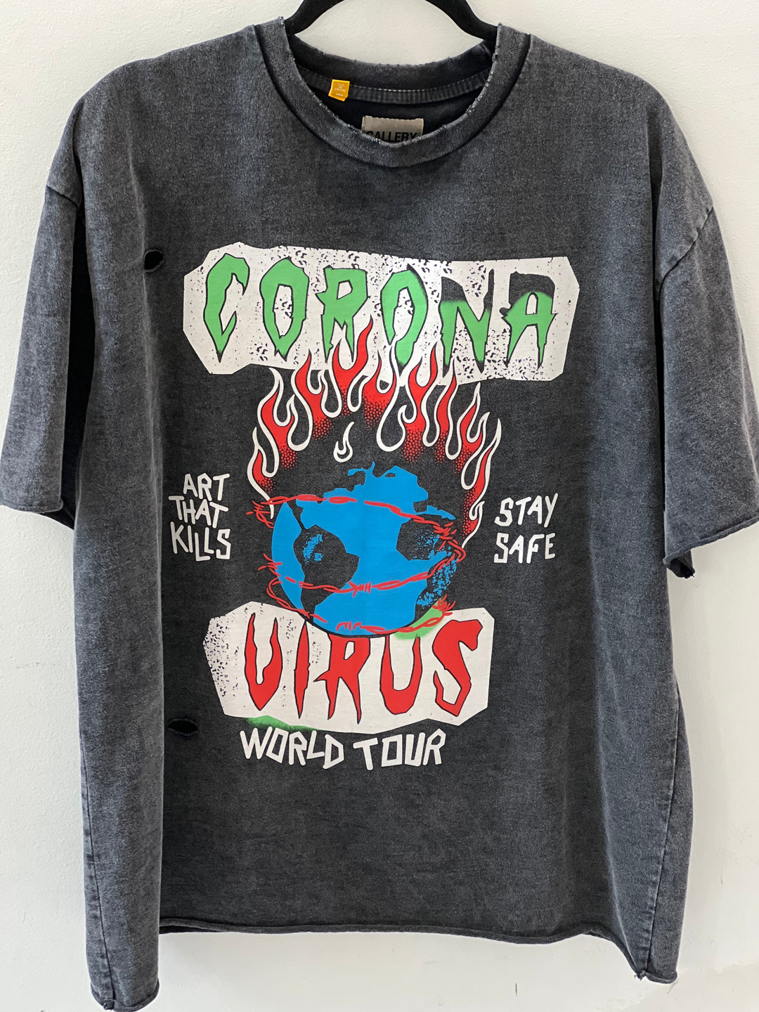GALLERY DEPT. CORONAVIRUS FADED DISTRESSED TEE-SHIRT