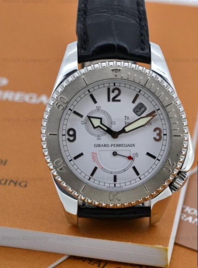 GIRARD PERREGAUX SEA HAWK II WHITE DIAL STAINLESS STEEL WATCH