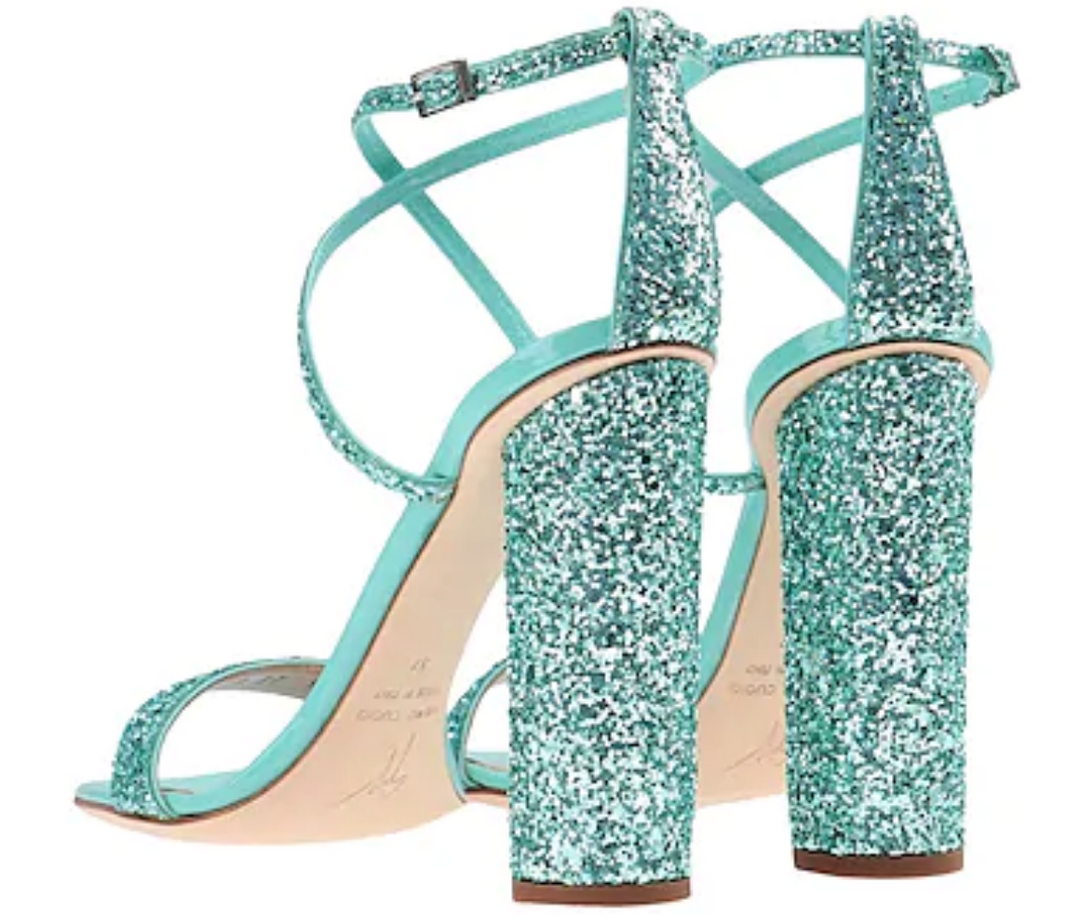 GIUSEPPE ZANOTTI TARA GLITTER HEEL SANDALS