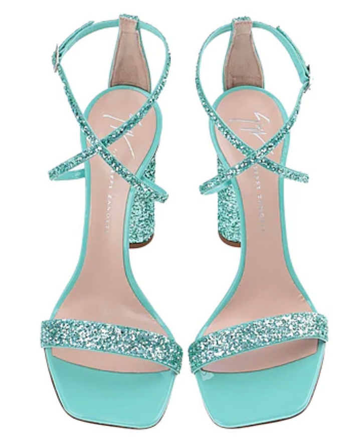 GIUSEPPE ZANOTTI TARA GLITTER HEEL SANDALS