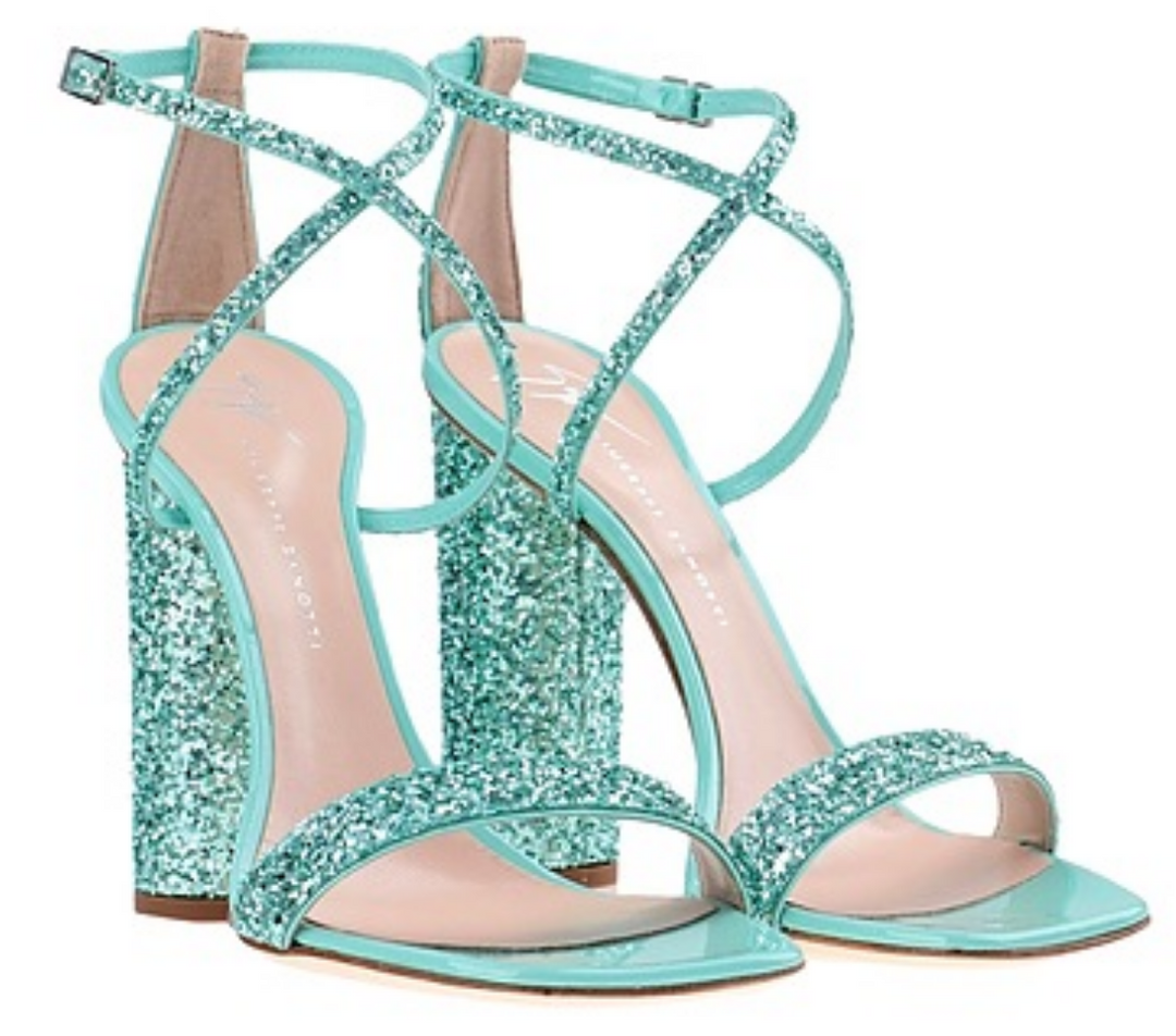 GIUSEPPE ZANOTTI TARA GLITTER HEEL SANDALS
