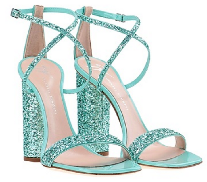 GIUSEPPE ZANOTTI TARA GLITTER HEEL SANDALS