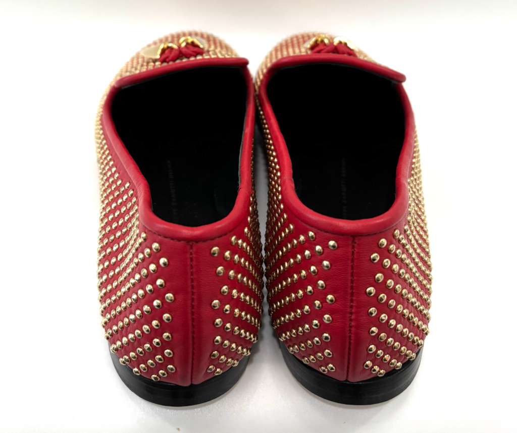 GIUSEPPE ZANOTTI LEATHER STUDDED HORN LOAFERS