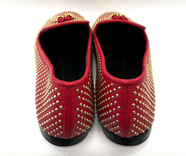 GIUSEPPE ZANOTTI LEATHER STUDDED HORN LOAFERS