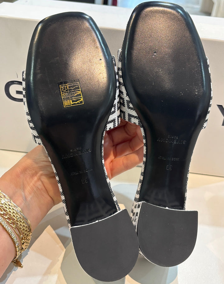 GIVENCHY 4G JACQUARD MONOGRAM BLOCK HEEL MULES