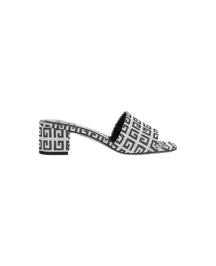 GIVENCHY 4G JACQUARD MONOGRAM BLOCK HEEL MULES