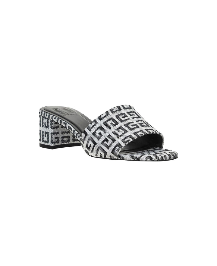 GIVENCHY 4G JACQUARD MONOGRAM BLOCK HEEL MULES