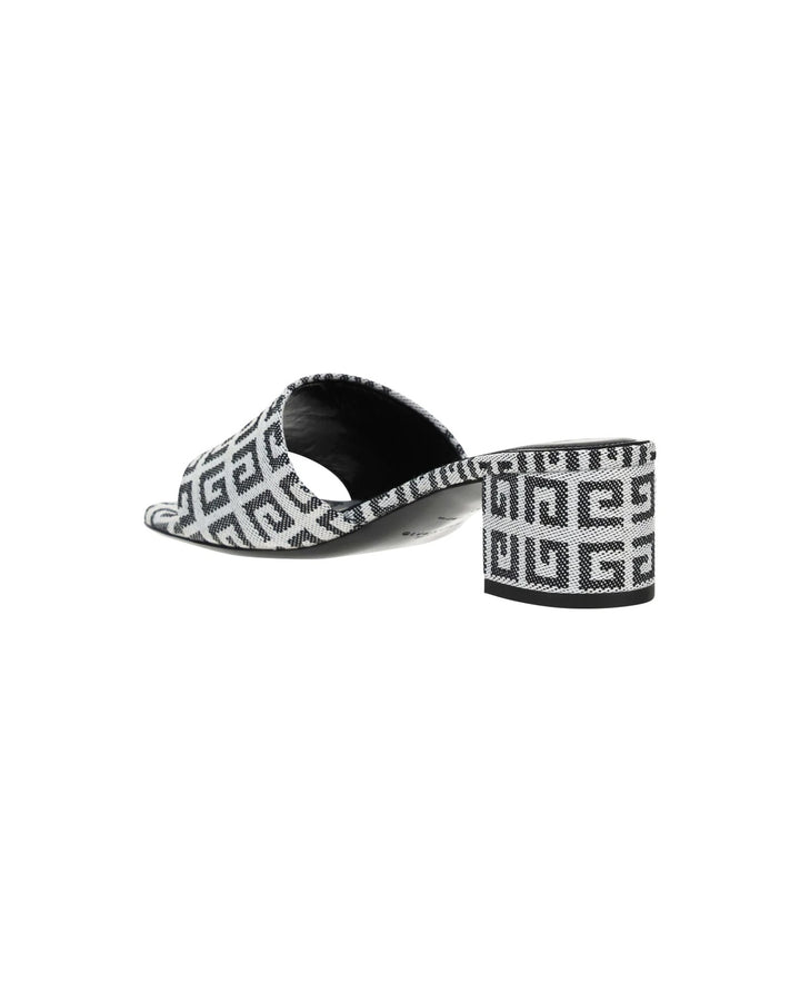 GIVENCHY 4G JACQUARD MONOGRAM BLOCK HEEL MULES