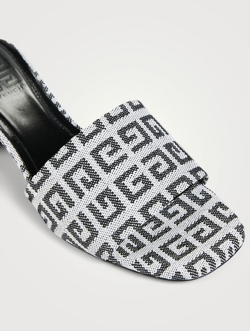 GIVENCHY 4G JACQUARD MONOGRAM BLOCK HEEL MULES
