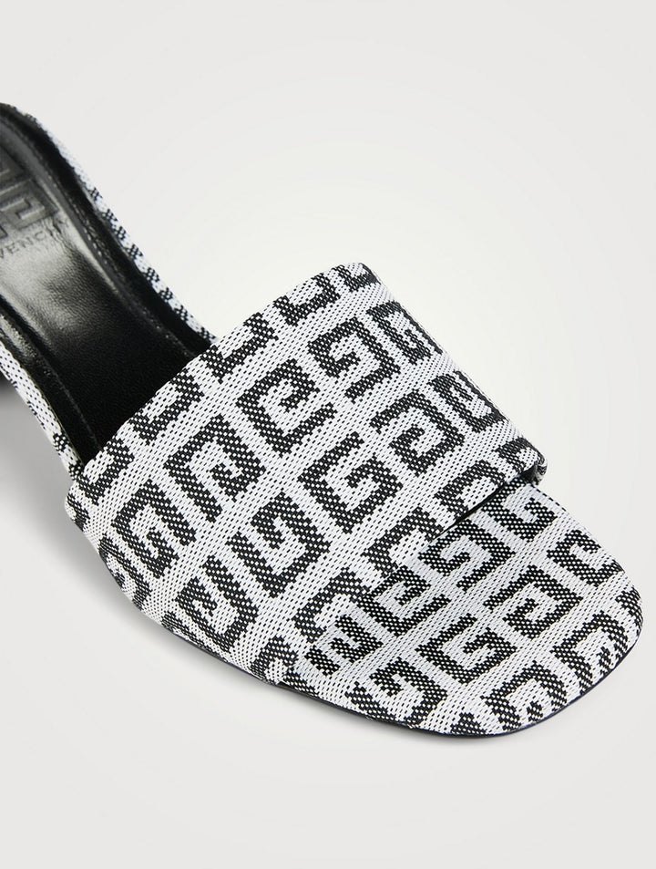 GIVENCHY 4G JACQUARD MONOGRAM BLOCK HEEL MULES