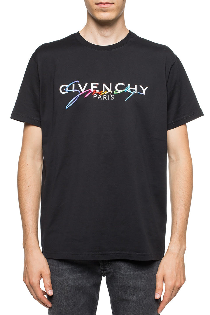 GIVENCHY LOGO-EMBROIDERED T-SHIRT