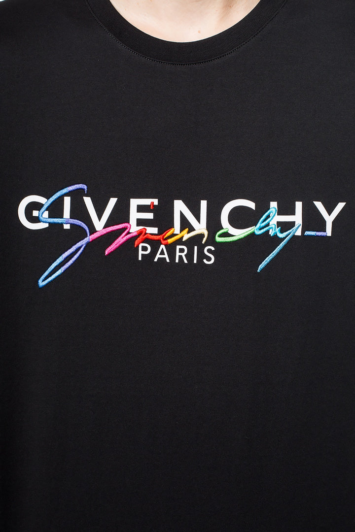 GIVENCHY LOGO-EMBROIDERED T-SHIRT