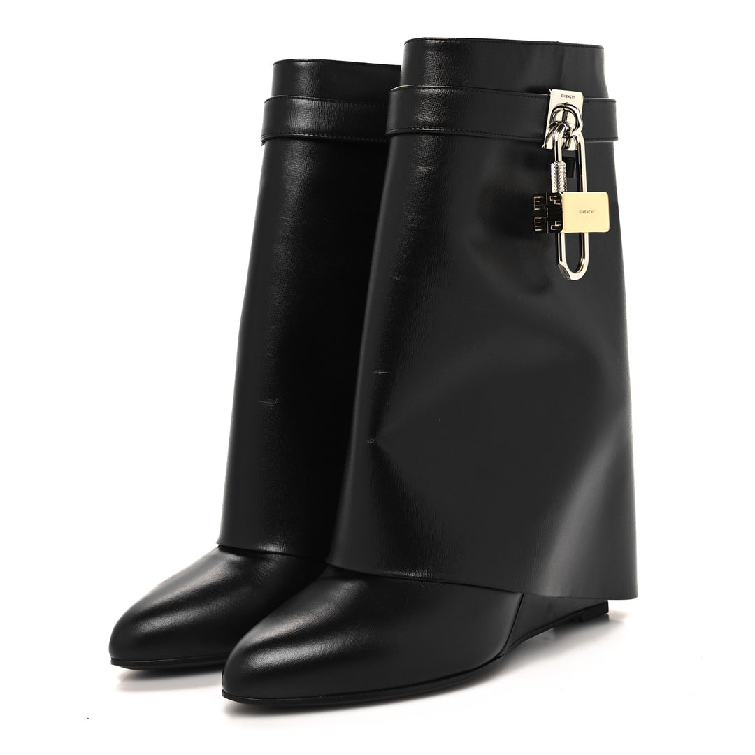 GIVENCHY SHARK LOCK ANKLE CALFSKIN LEATHER BOOTS