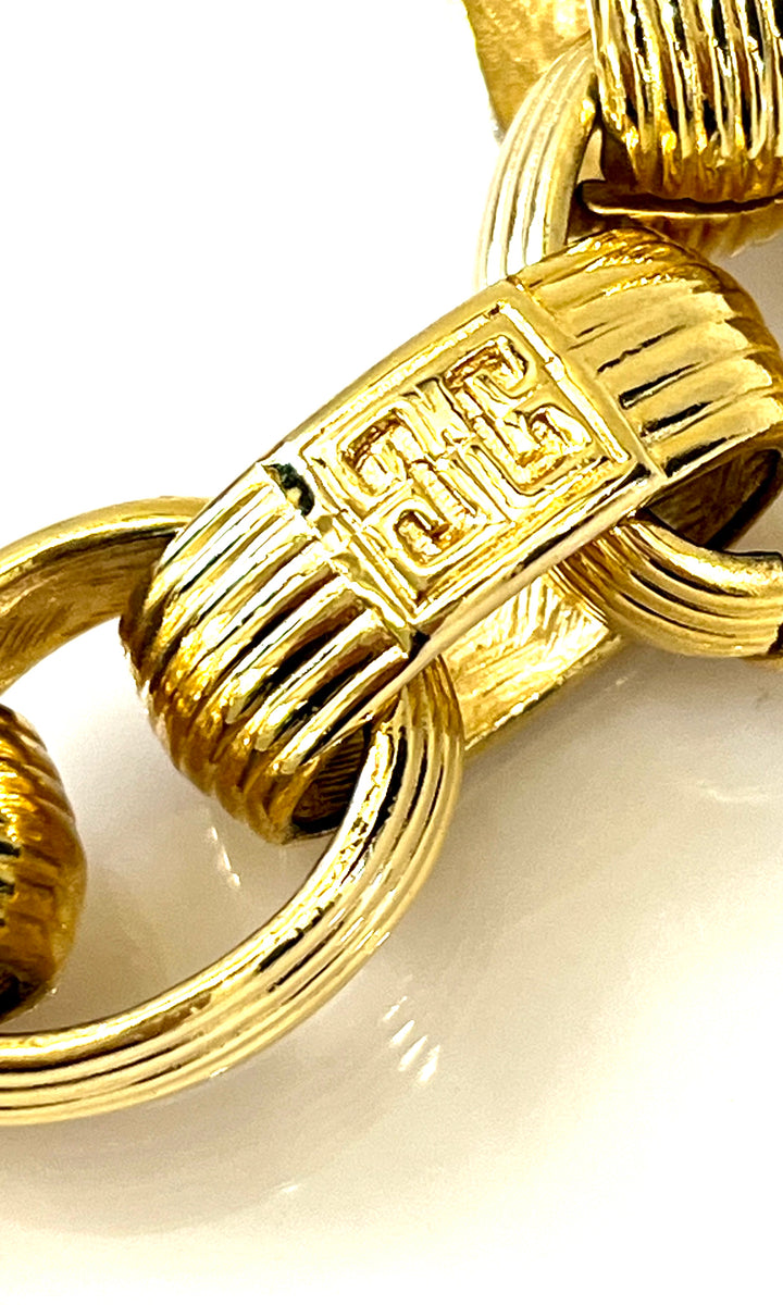 GIVENCHY GOLD PLATED LOGO CHUNKY CHAIN LINK BRACELET