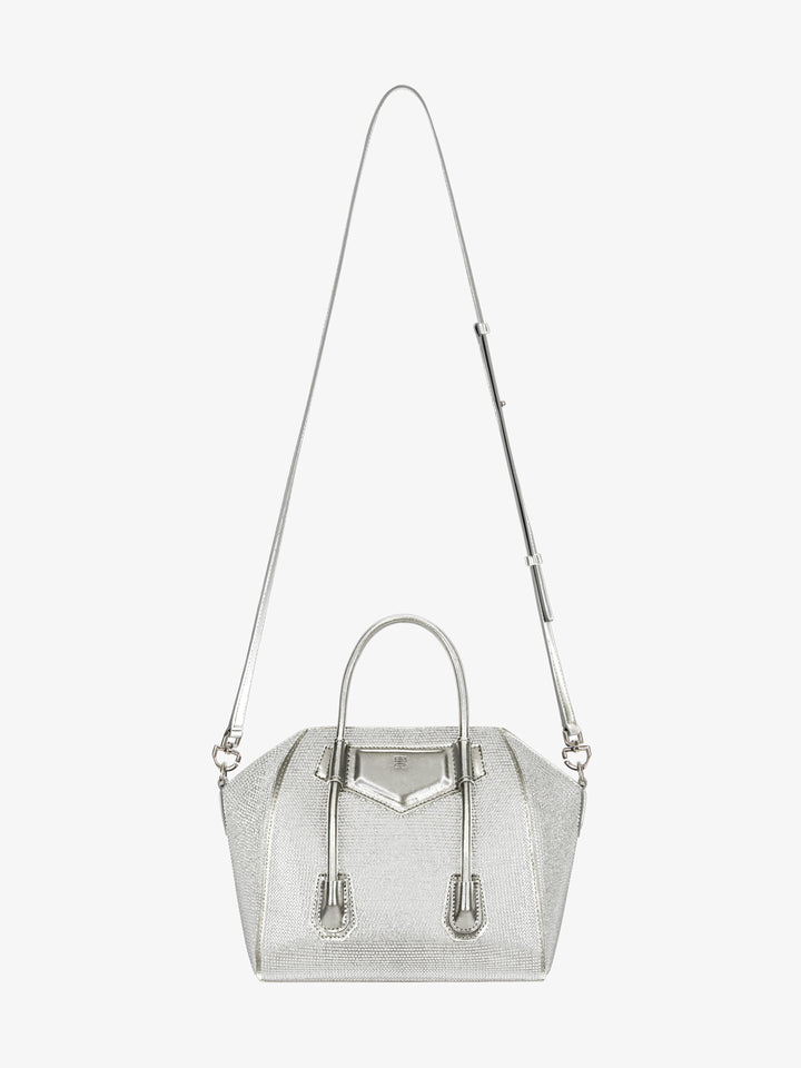GIVENVHY CRYSTAL EMBELLISHED MINI LOCK ANTIGONA SHOULDER BAG