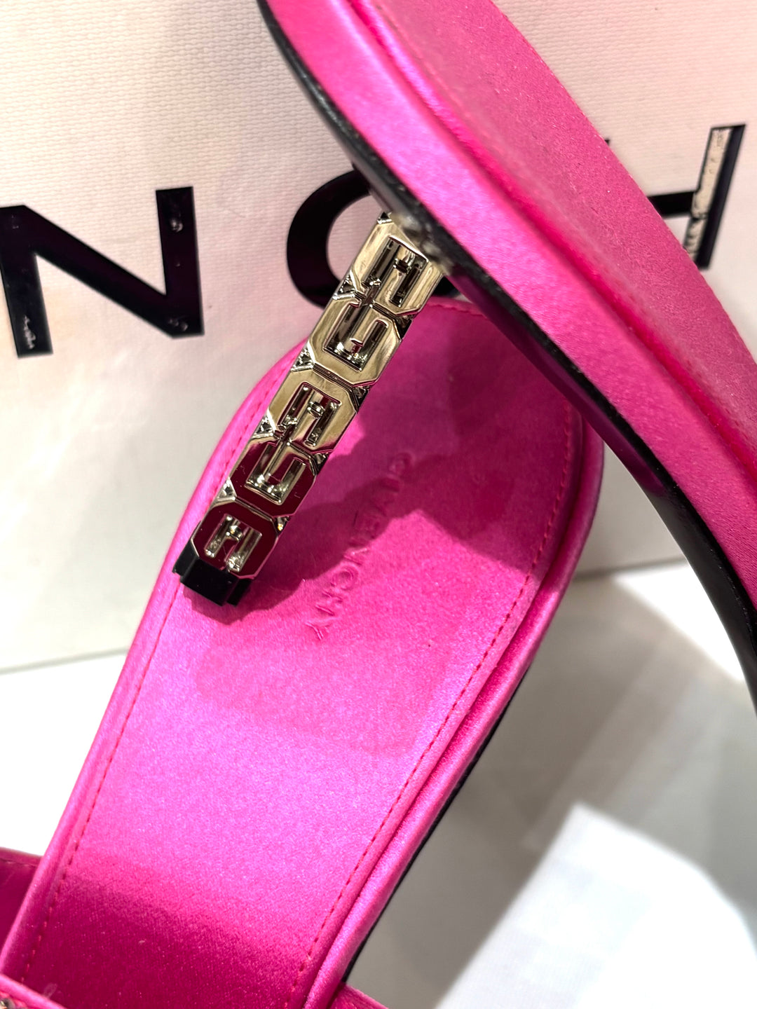 GIVENCHY CRYSTAL EMBELLISHED G CUBE HEELED MULES