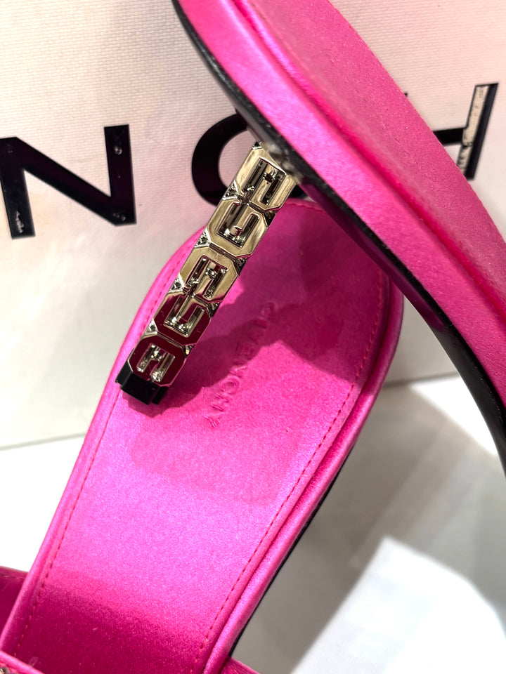 GIVENCHY CRYSTAL EMBELLISHED G CUBE HEELED MULES