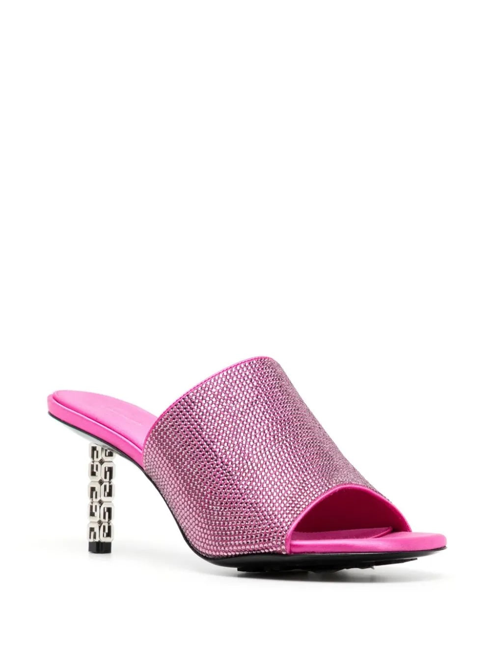 GIVENCHY CRYSTAL EMBELLISHED G CUBE HEELED MULES