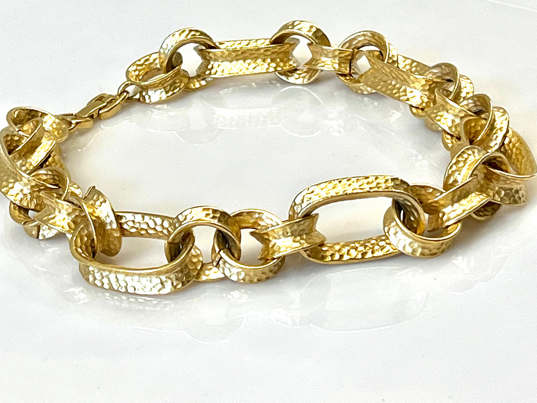 GIVENCHY GOLD PLATED LOGO CHUNKY CHAIN LINK NECKLACE