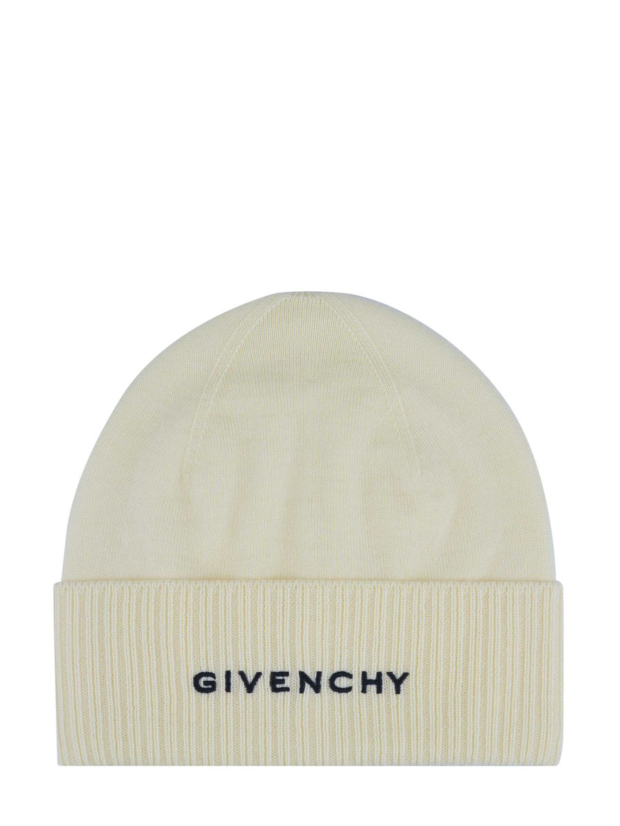 GIVENCHY WOOL BEANIE HAT IN CREAM