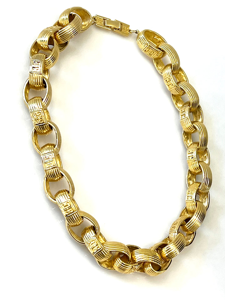 GIVENCHY GOLD PLATED GIVENCHY LOGO CHAIN NECKLACE