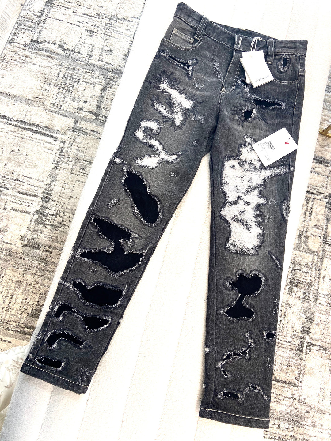 GIVENCHY KIDS DISTRESSED SLIM CUT JEANS
