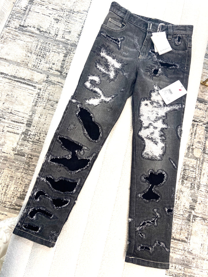 GIVENCHY KIDS DISTRESSED SLIM CUT JEANS