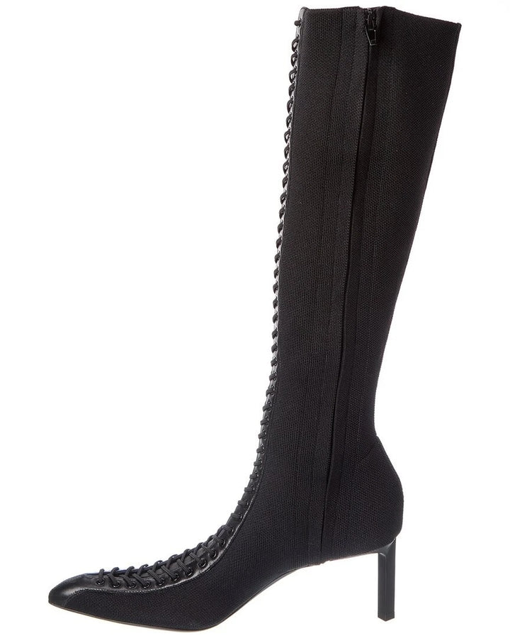 GIVENCHY STRETCH LEATHER TRIM KNEE HIGH BOOTS