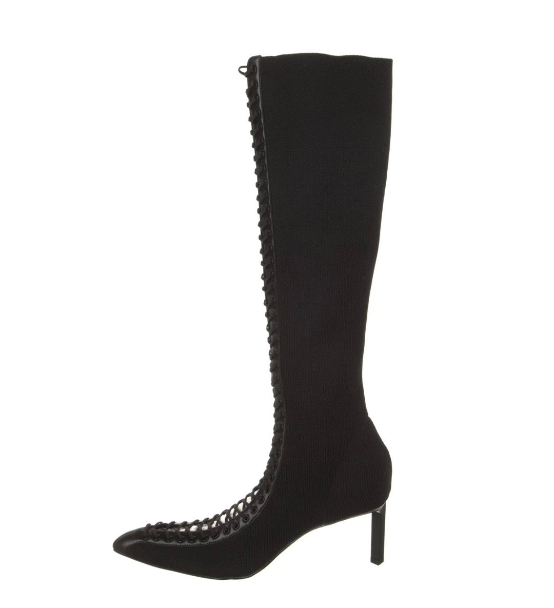 GIVENCHY STRETCH LEATHER TRIM KNEE HIGH BOOTS