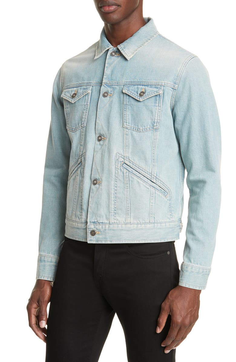 GIVENCHY LOGO EMBROIDERY DENIM TRUCKER JACKET