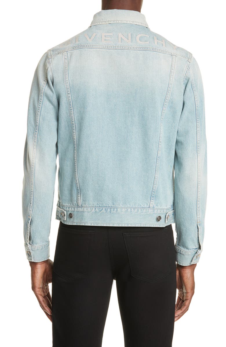 GIVENCHY LOGO EMBROIDERY DENIM TRUCKER JACKET