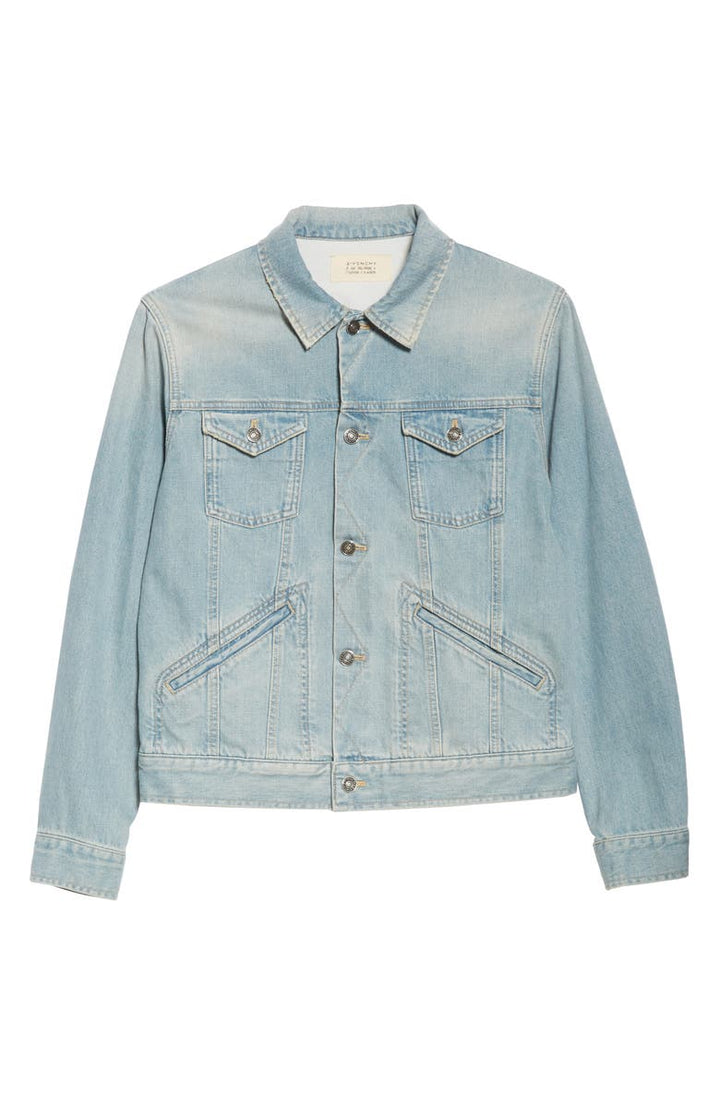 GIVENCHY LOGO EMBROIDERY DENIM TRUCKER JACKET