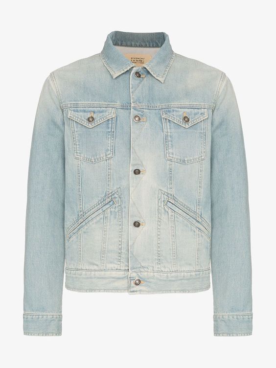 GIVENCHY LOGO EMBROIDERY DENIM TRUCKER JACKET