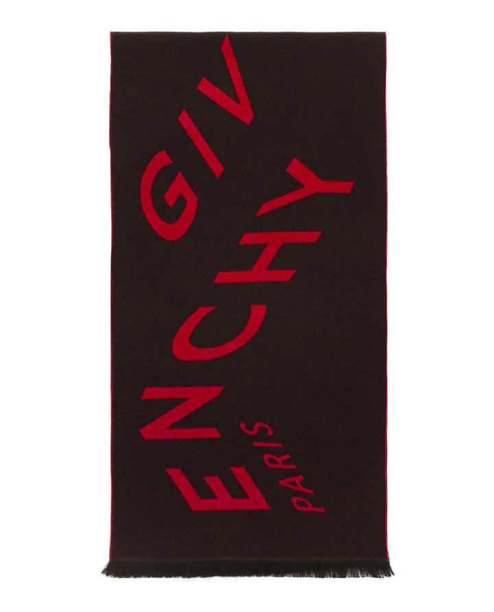 GIVENCHY LOGO REVERSIBLE WOOL BLEND SCARF