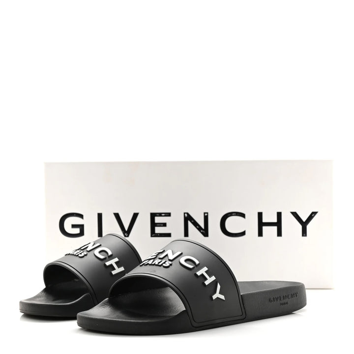 GIVENCHY LOGO EMBOSSED POOL SLIDES