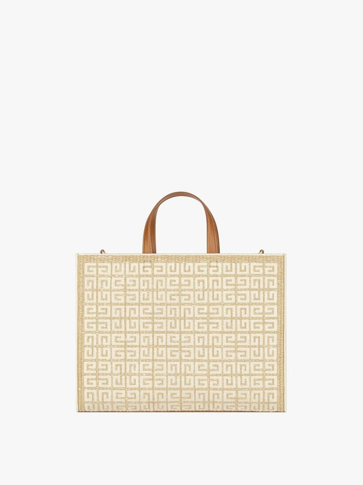 GIVENCHY LOGO PRINT COTTON BLEND MEDIUM 4G TOTE BAG
