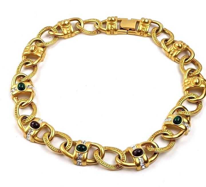 GIVENCHY VINTAGE MOGUL GOLD-TONE GRIPOIX JEWELED COLLAR NECKLACE