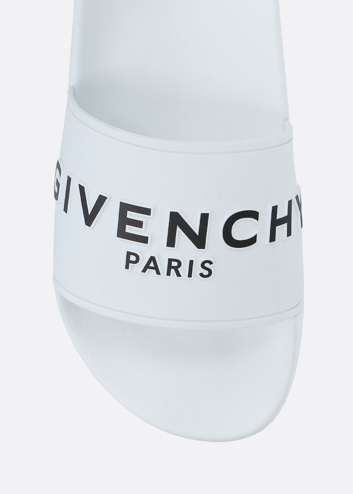 GIVENCHY PARIS FLAT SLIDE SANDALS