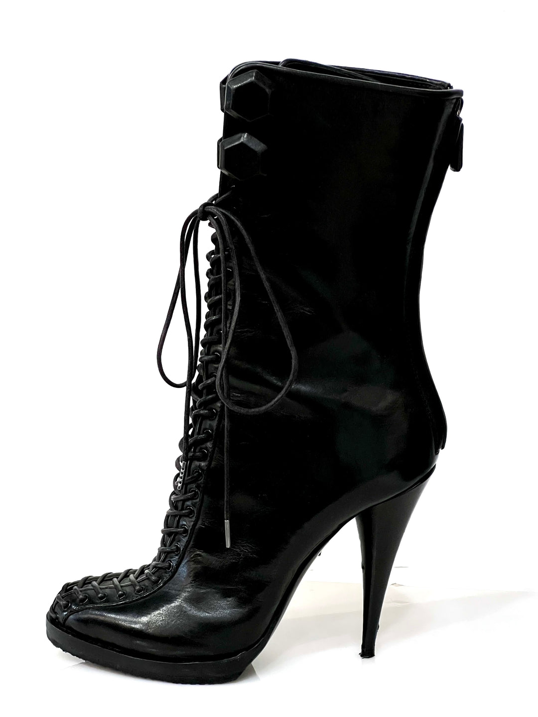 GIVENCHY RUNWAY LACE-UP LEATHER GLADIATOR BOOTS – Caroline's