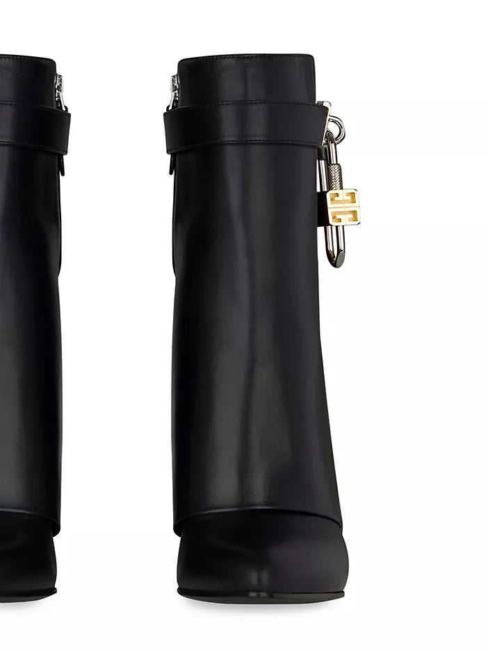 GIVENCHY SHARK LOCK ANKLE CALFSKIN LEATHER BOOTS