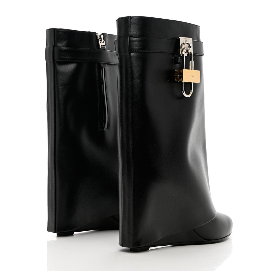 GIVENCHY SHARK LOCK ANKLE CALFSKIN LEATHER BOOTS