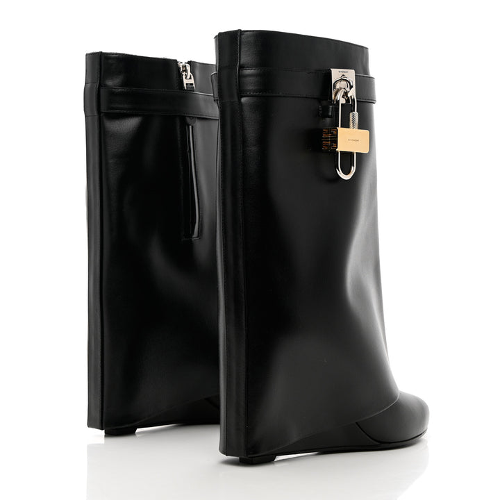 GIVENCHY SHARK LOCK ANKLE CALFSKIN LEATHER BOOTS