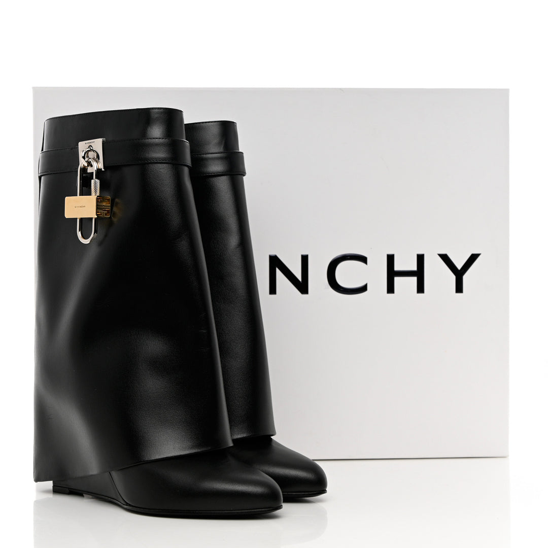 GIVENCHY SHARK LOCK ANKLE CALFSKIN LEATHER BOOTS