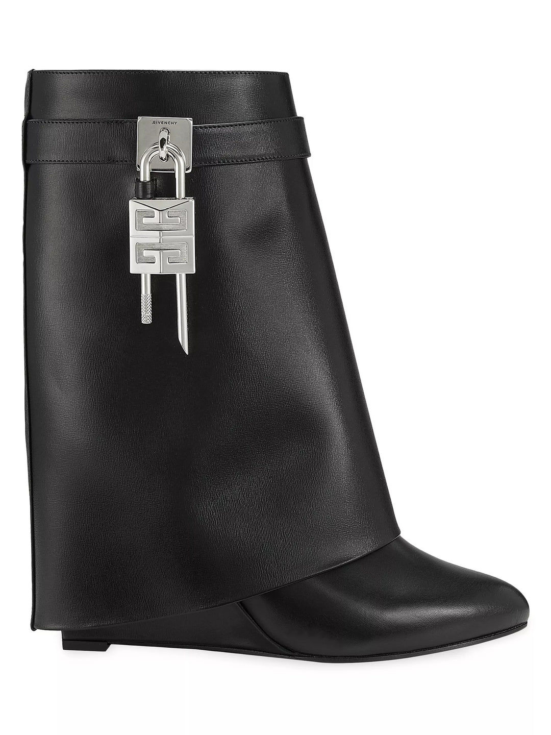 GIVENCHY SHARK LOCK ANKLE CALFSKIN LEATHER BOOTS