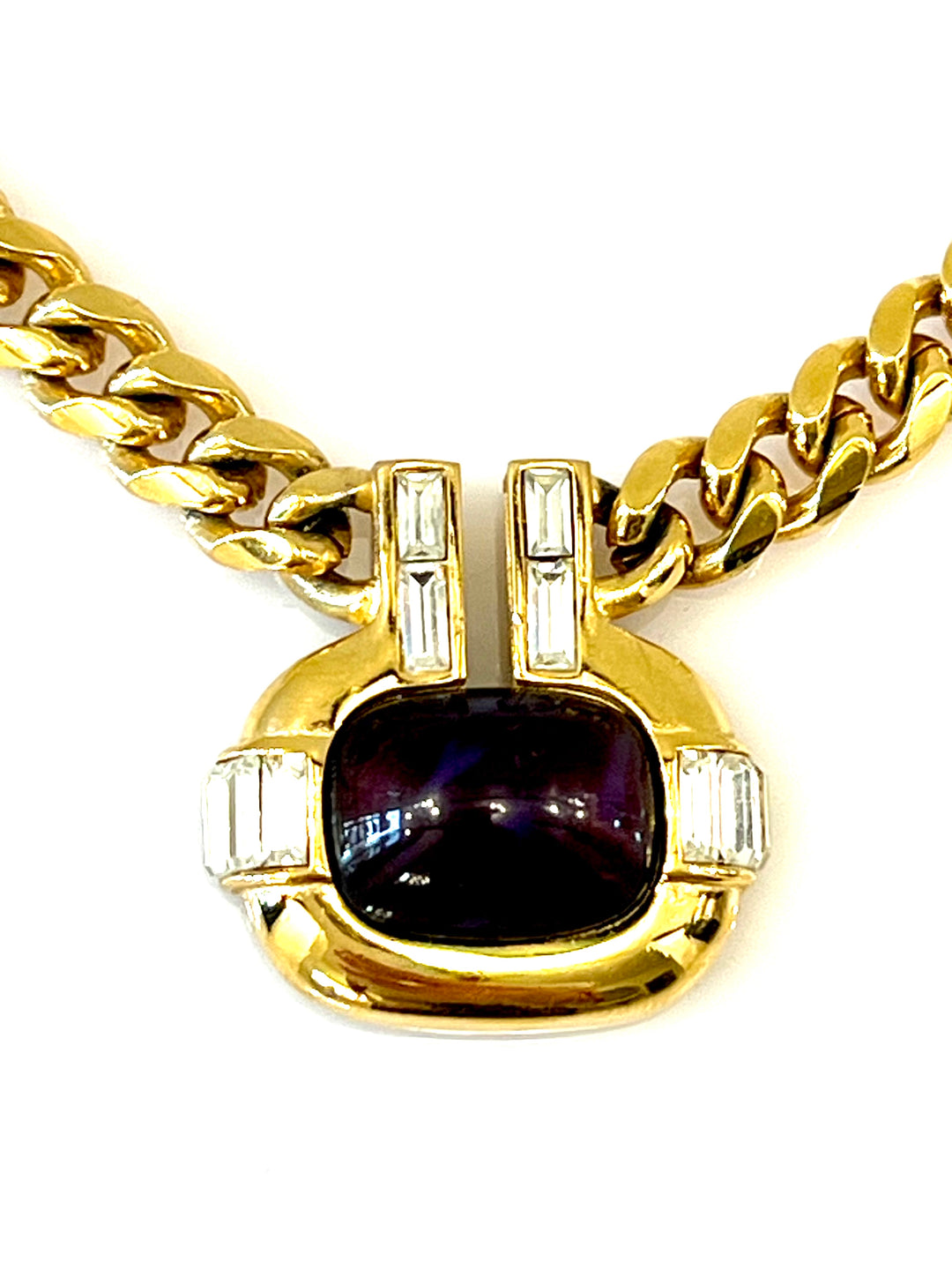GIVENCHY VINTAGE CRYSTALS CABOCHON NECKLACE
