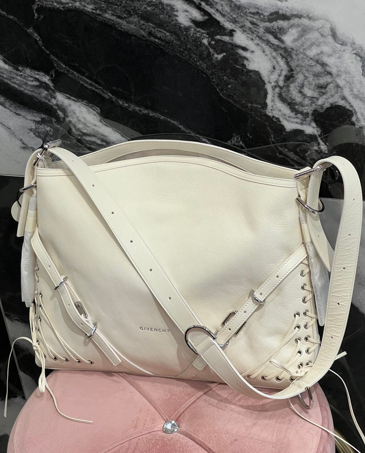 GIVENCHY MEDIUM VOYOU LEATHER SHOULDER BAG