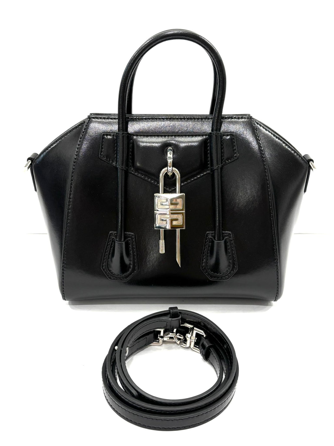 GIVENCHY ANTIGONA LOCK TOY CALFSKIN HANDBAG