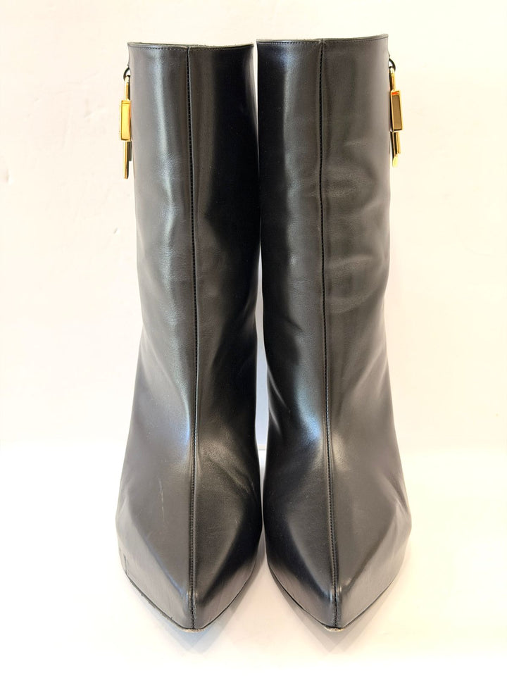 GIVENCHY G LOCK CALFSKIN LEATHER WEDGE HEEL ANKLE BOOTS