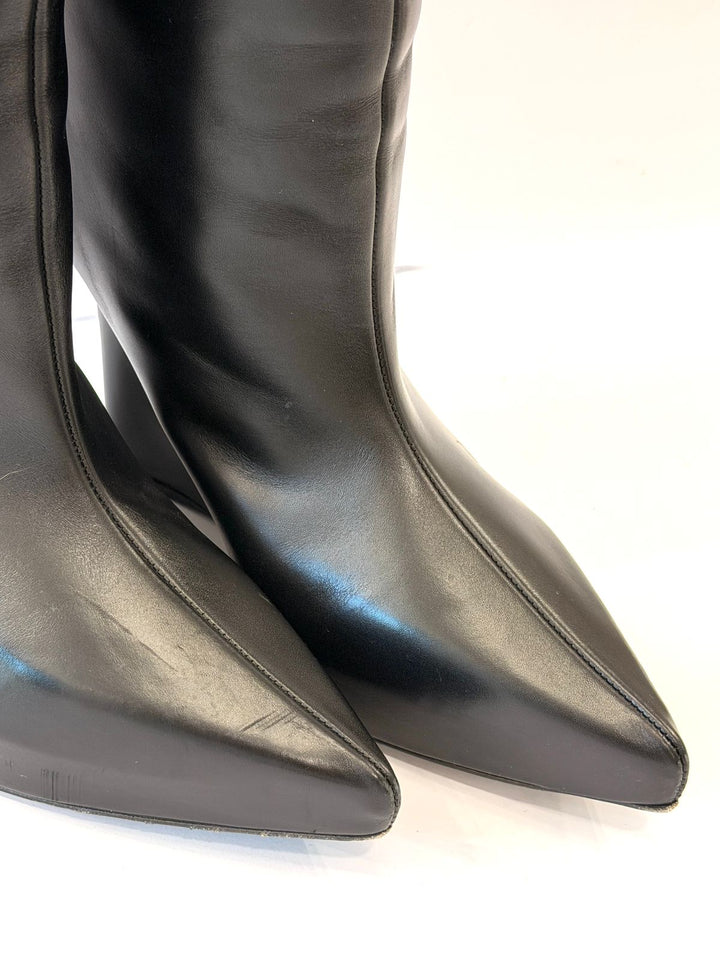 GIVENCHY G LOCK CALFSKIN LEATHER WEDGE HEEL ANKLE BOOTS