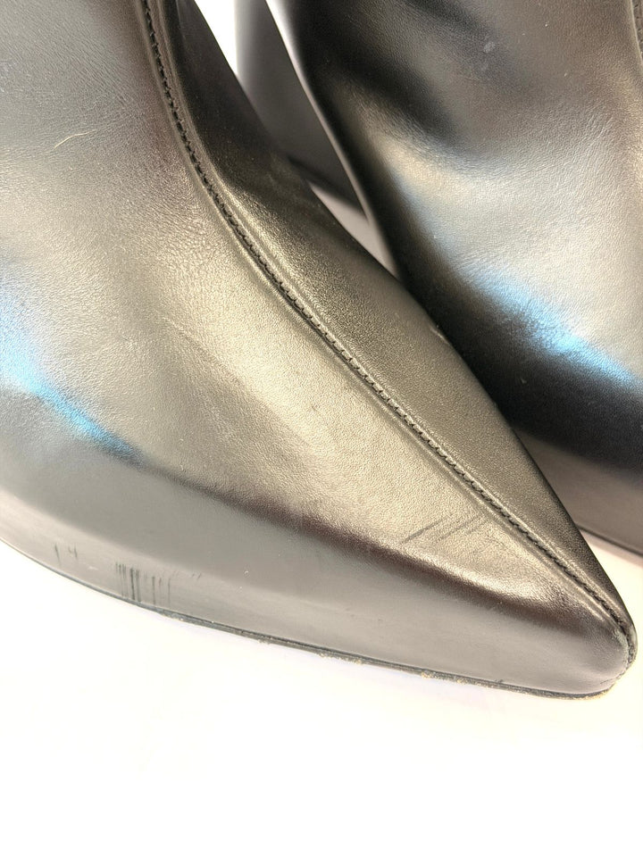 GIVENCHY G LOCK CALFSKIN LEATHER WEDGE HEEL ANKLE BOOTS